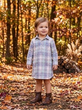 Polo Ralph Lauren Toddler Girls Pastel Plaid Popover Shirt Dress